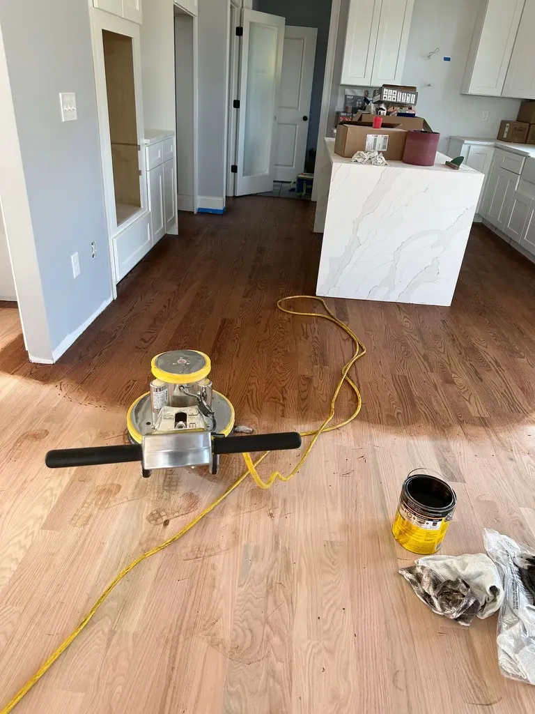 Floor Refinishing — Sanding red oak flat