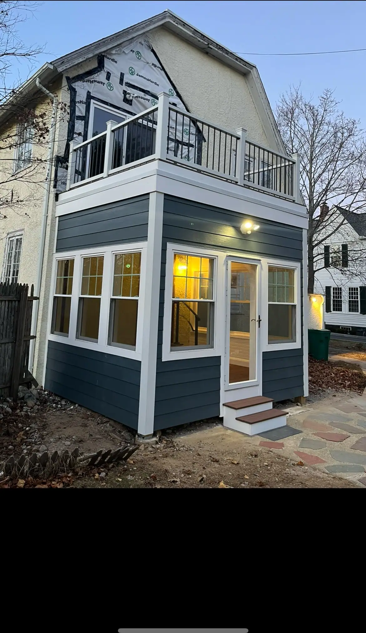 Two-Storey Addition — New two-storey addition with balcony